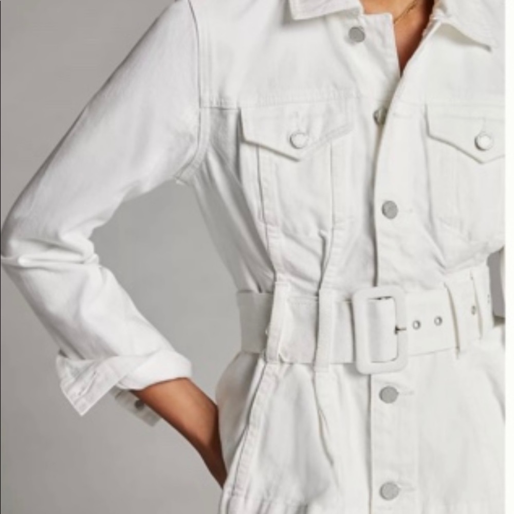 Anthropologie NWT white denim jacket